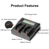 ZITAY Dual-Channel Charger for EN-EL18D Battery – Compatible with NIKON Z9, D6/D5/D4/D4S DSLR Cameras