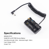 ZITAY DC to NP-F550 Dummy Battery, for Sony Cameras:(F970 / F750 / F530 / F330,External Power Supply)