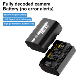 ZITAY NP-FZ100 2600mAh Battery with USB-C Quick Battery Level Check for Sony A7R V A7S III A7 IV ZV-E1, FX3, FX30, A1, A9,A9 II, A6600, A7C