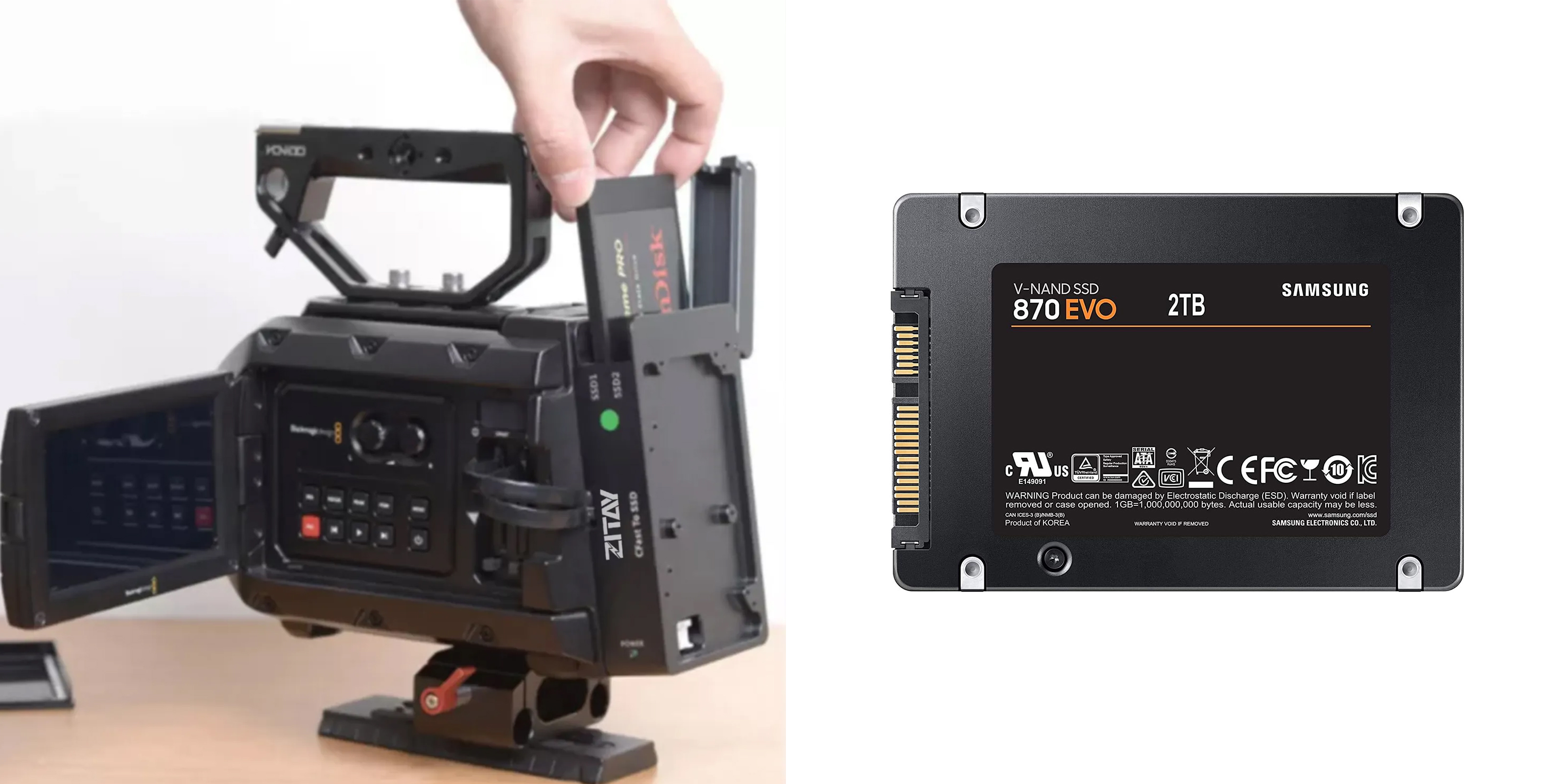 ZITAY Dual CFast to SSD Adapter for Blackmagic URSA, URSA Mini
