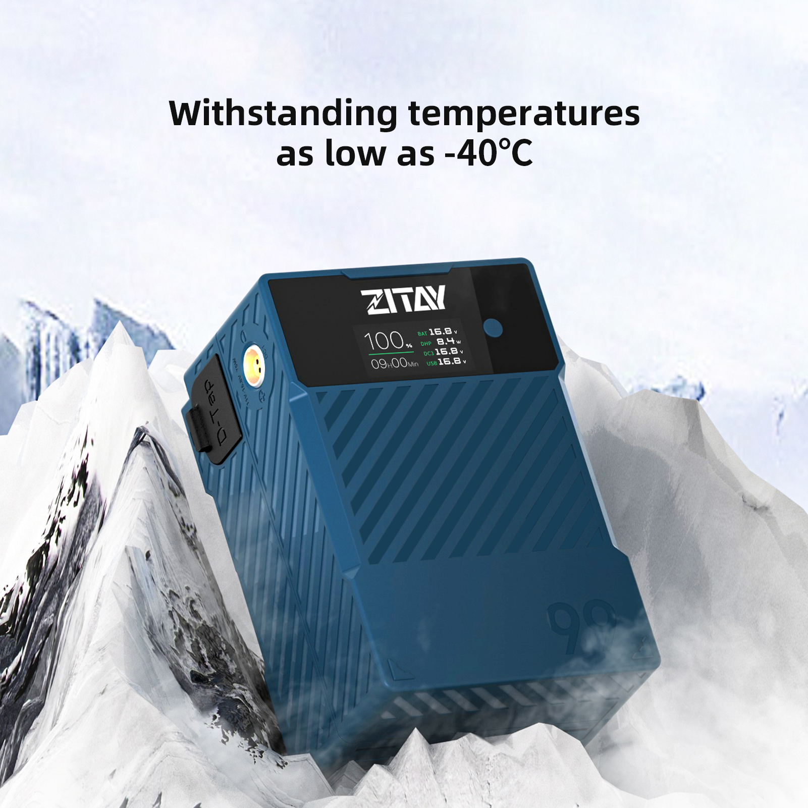 ZITAY Antarctica Mini 배터리 — LEMO, D-Tap, USB-C, USB-A, DC 멀티 포트 구성