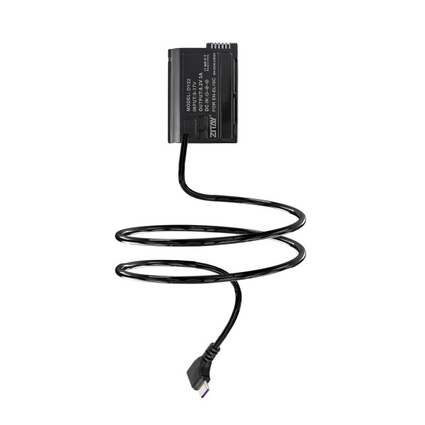 Zitay USB Type-C(PD  Port) to EN-EL15C Dummy Battery for Nikon D800 D810 D850 Z7II Z5 Z63 ZR