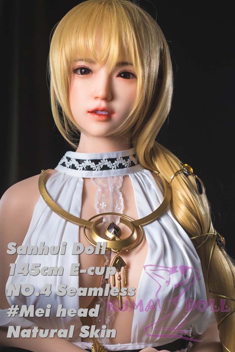Sanhui Doll 145cm/4ft8 E-cup AIO Seamless Neck NO.4 Silicone Sex Doll with Head #Mei
