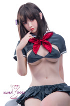 Only Love Sex Doll 158cm/5ft2 B Cup #2 Masami Silicone head+TPE body Thigh removable-Red Bow Tie