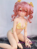 Aotume Doll Full Silicone Sex Doll 135cm AA-cup Slim body with Head #57 Pink hair