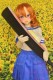 Real Girl Anime style TPE love doll 146cm/4ft8 B-cup #A2 head orange wig