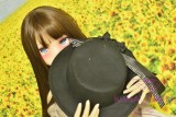 Real Girl Anime style TPE love doll 146cm/4ft8 B-cup #A2 head black wig
