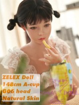 ZELEX Full silicone sex doll 148cm/4ft9 A-cup #G06 head