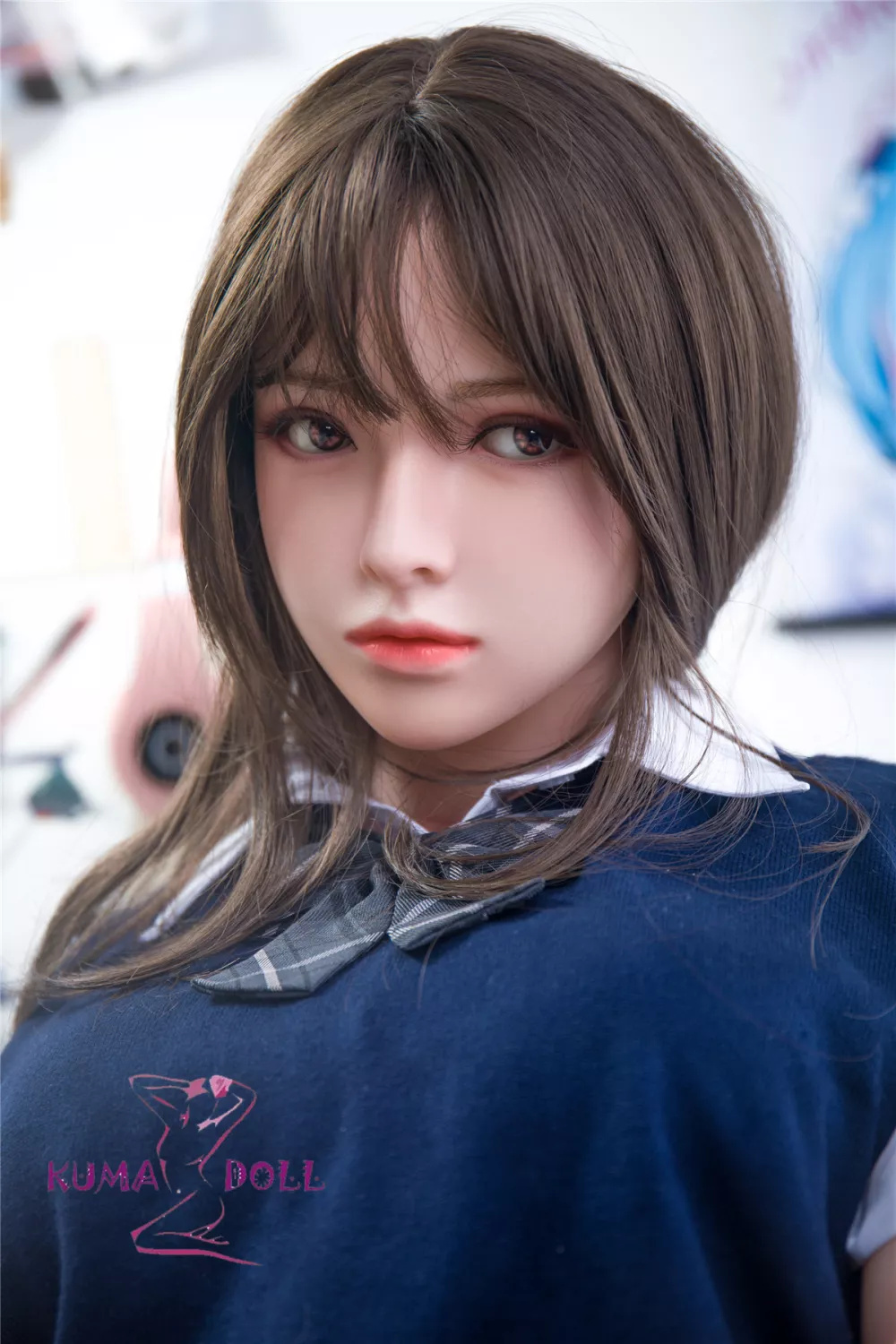 Only Love Sex Doll 158cm/5ft2 B Cup #1 Erika Silicone head+TPE body Thigh removable-Blue Sweater