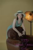 WAXDOLL Full silicone sex doll 147cm A-cup # GD06 head with Realistic body makeup