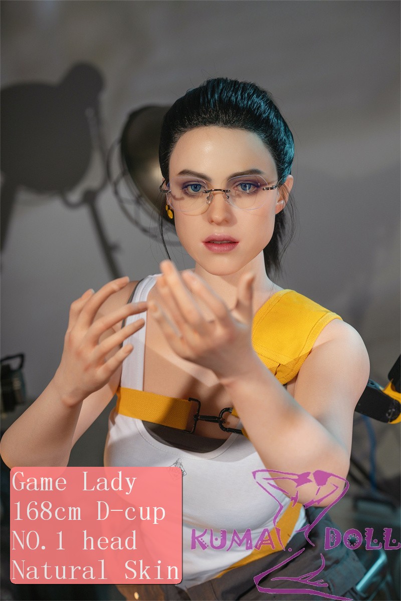 Game Lady Full silicone 168cm/5ft5 D-cup No.1-2 head with realistic makeup, eyebrows and eyelashes implanted