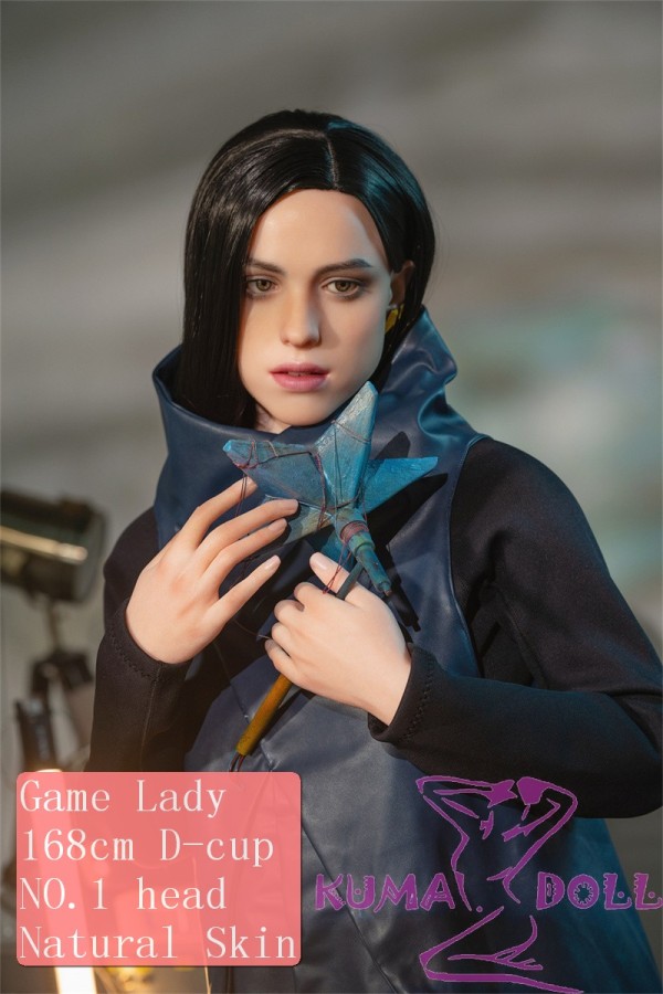 Game Lady Full silicone 168cm/5ft5 D-cup No.1-1 head with realistic makeup, eyebrows and eyelashes implanted