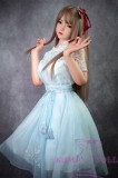 FUDOLL Sex Doll 150cm/4ft9 B-cup #14 head High-grade silicone head + TPE material body-Light blue dress