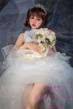 Sanhui Doll 145cm/4ft8 D-cup Silicone Sex Doll with Head #11-White dress