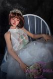 Sanhui Doll 145cm/4ft8 D-cup Silicone Sex Doll with Head #11-White dress
