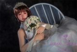 Sanhui Doll 145cm/4ft8 D-cup Silicone Sex Doll with Head #11-White dress