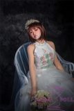 Sanhui Doll 145cm/4ft8 D-cup Silicone Sex Doll with Head #11-White dress