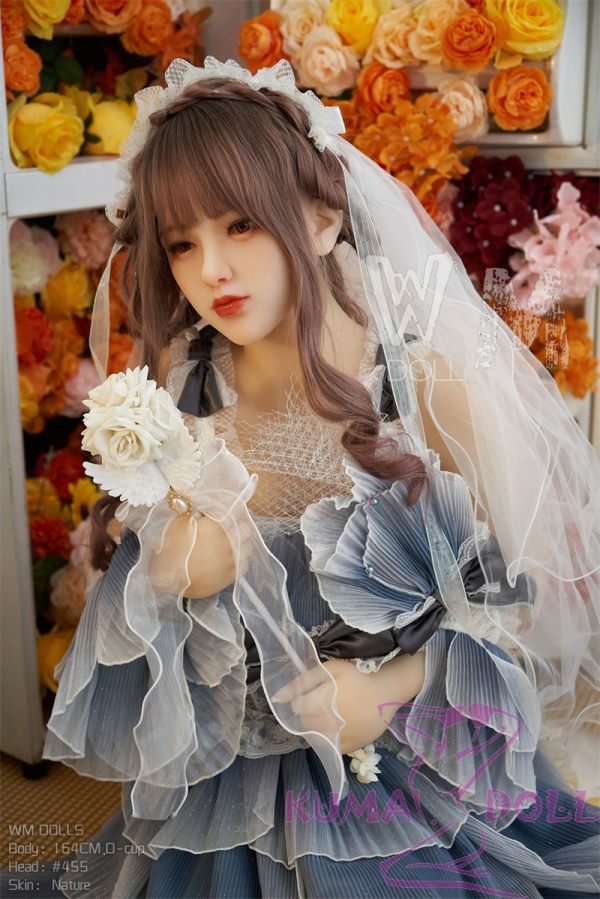 WM Doll TPE Material Sex Doll 164cm/5ft4 D-Cup with body makeup Head #455 - Blue Pleated Dress