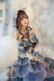 WM Doll TPE Material Sex Doll 164cm/5ft4 D-Cup with body makeup Head #455 - Blue Pleated Dress