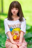 Real Girl Doll 148cm/4ft9 C-Cup TPE Sex Doll R65 head makeup selectable(Recommend you choose 157cm body)-Pink skirt