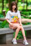 Real Girl Doll 148cm/4ft9 C-Cup TPE Sex Doll R65 head makeup selectable(Recommend you choose 157cm body)-Pink skirt