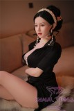 JY Doll TPE Material Love Doll 163cm/5ft3 E-Cup Silicone Head Muqing with body makeup-Black Dress