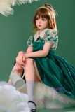 Bezlya Doll Cute love doll U head 4ft5 A-Cup silicone head + TPE material body material customized-Green halter dress