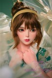 Bezlya Doll Cute love doll U head 4ft5 A-Cup silicone head + TPE material body material customized-Green halter dress