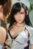 Game Lady Full silicone 168cm/5ft5 D-cup No.3& No.4 head with realistic makeup, eyebrows and eyelashes implanted-Nurse's uniform