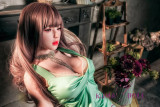 Tayu Doll Full Silicone Sex Doll 148cm/4ft9 D-cup with M1 Oral Head 19kg body+ M16 bolt -Green dress