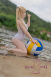 WAXDOLL 7kg Full Silicone Love doll 85cm/2ft8 flat breast doll #GF05 head with realistic make-up