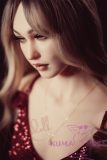 XNX Doll 160cm/5ft2 Small breast and nipple Silicone Sex Doll with R+S makeup Head X5 Gemma-Red nightdress