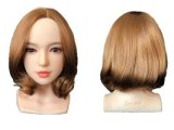XNX Doll 160cm/5ft2 Small breast and nipple Silicone Sex Doll with R+S makeup Head X5 Gemma-Red nightdress
