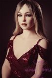 XNX Doll 160cm/5ft2 Small breast and nipple Silicone Sex Doll with R+S makeup Head X5 Gemma-Red nightdress