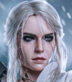 Game Lady Full silicone 168cm/5ft5 D-cup No.14 head Ciri from The Witcher 3: Wild Hunt with realistic makeup-Reindeer costume