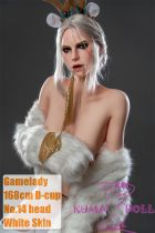Game Lady Full silicone 168cm/5ft5 D-cup No.14 head Ciri from The Witcher 3: Wild Hunt with realistic makeup-Reindeer costume