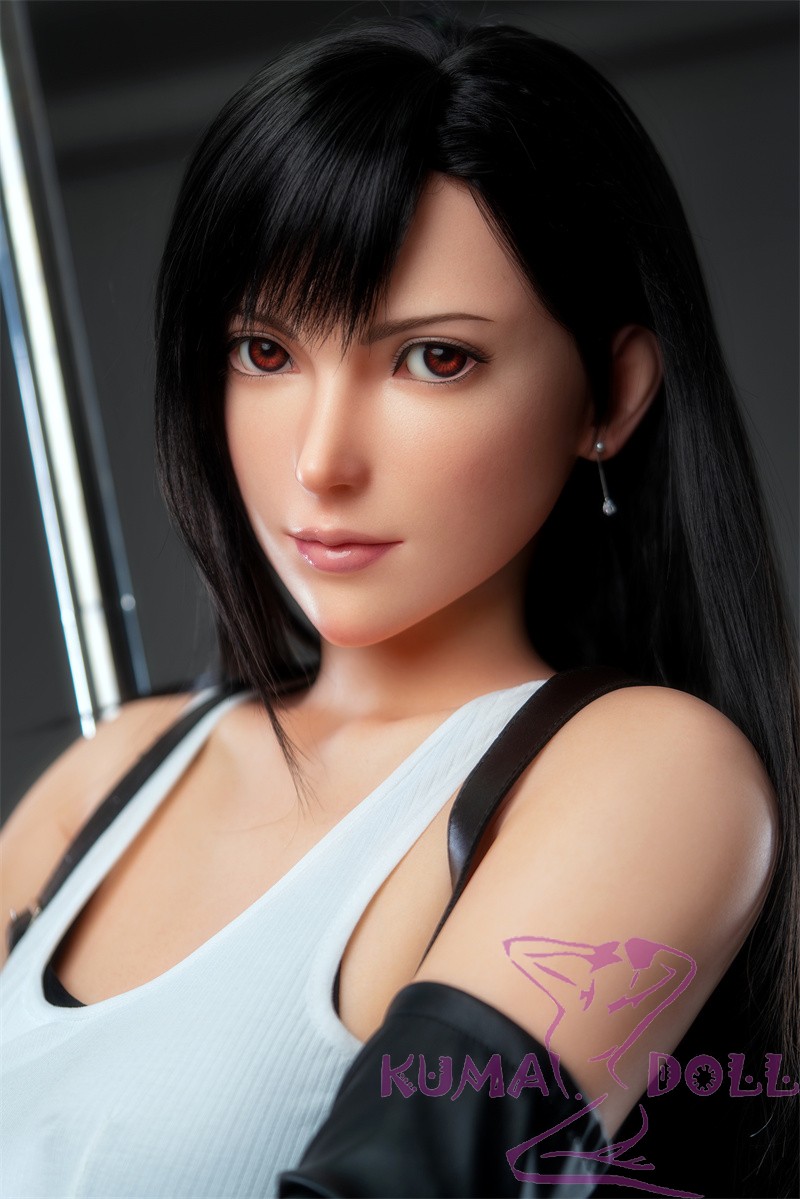 Game Lady Full silicone 168cm/5ft5 D-cup No.15-1 Tifa Lockhart From Final Fantasy VII Remake(FF7) head with realistic makeup, eyebrows and eyelashes implanted-Nurse's uniform