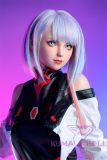 Game Lady Full silicone 156cm/5ft1 E-cup Anime No.5 Lucy from Cyberpunk 2077 head soft silicone version with realistic makeup