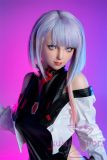 Game Lady Full silicone 156cm/5ft1 E-cup Anime No.5 Lucy from Cyberpunk 2077 head soft silicone version with realistic makeup