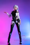 Game Lady Full silicone 156cm/5ft1 E-cup Anime No.5 Lucy from Cyberpunk 2077 head soft silicone version with realistic makeup