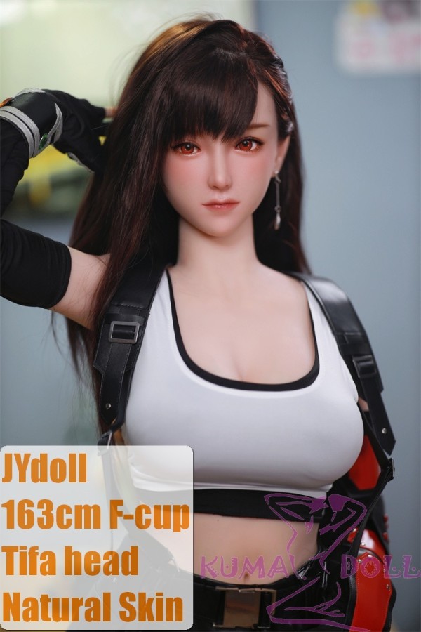 JY Doll TPE Material Love Doll 163cm/5ft3 H-Cup Silicone Tifa Head with body makeup-Black Dress