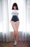 JY Doll TPE Material Love Doll 163cm/5ft3 H-Cup Silicone Tifa Head Muqing with body makeup-Black Dress