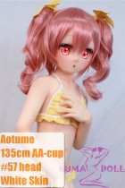 Aotume Doll Full Silicone Sex Doll 135cm AA-cup Slim body with Head #57 Pink hair