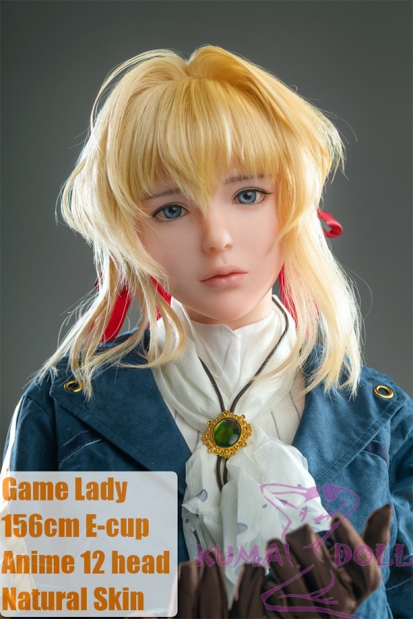 Game Lady Full silicone 156cm/5ft1 E-cup Anime No.12 Violet from Violet Evergarden head soft silicone version with realistic makeup