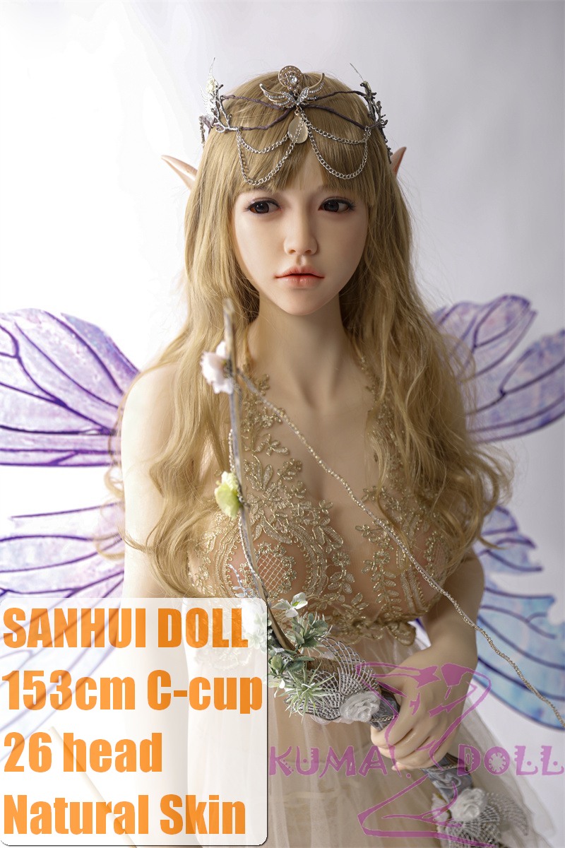 Sanhui Doll 153cm/4ft8 C-cup AIO Seamless Neck Silicone Sex Doll with Head 153-26 ELF