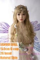 Sanhui Doll 153cm/4ft8 C-cup AIO #26 head Seamless Neck Silicone Sex Doll with Head ELF