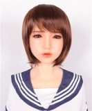 Sanhui Doll 145cm/4ft8 E-cup #7 head AIO Seamless Neck Silicone Sex Doll with Head