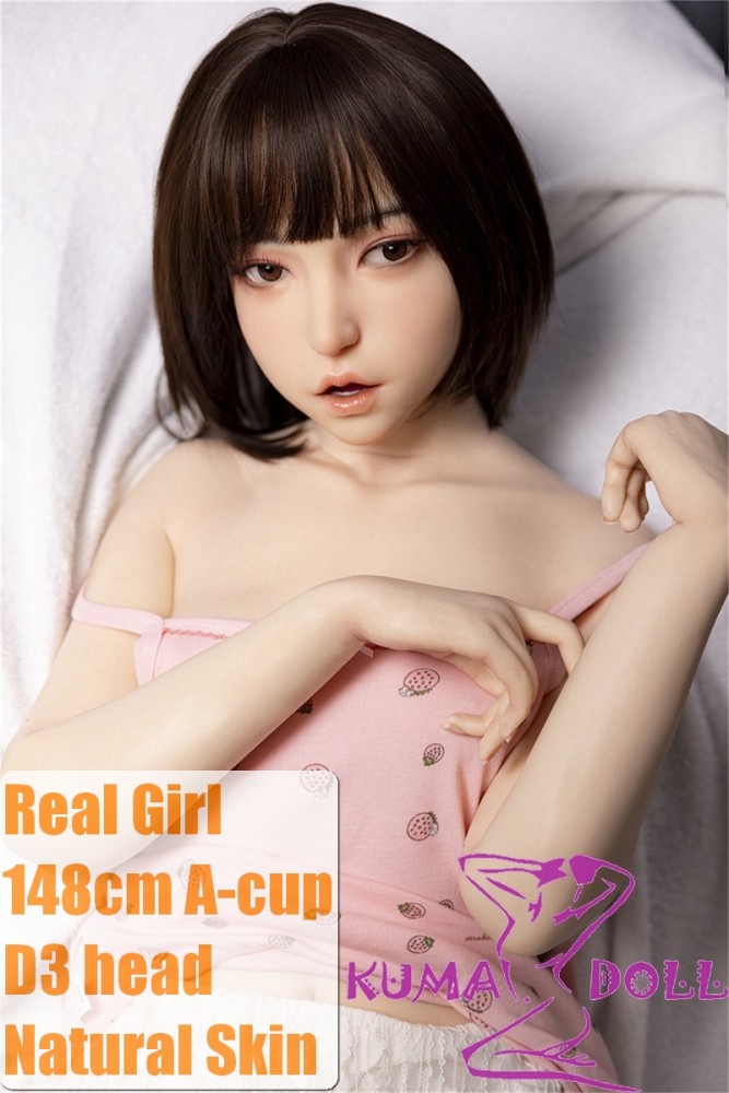 D6 head 148cm/4ft9 A-Cup Real Girl Doll Silicone Sex Doll Soft Silicone  head with oral function and mouth open/close function