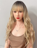 FANREAL 170 cm/5ft6 G-Cup Full Size Lifelike Silicone Sex Doll with Maria Head Black T-shirt