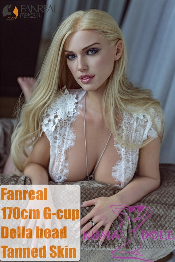 FANREAL 170 cm/5ft6 G-Cup Full Size Lifelike Silicone Sex Doll with Della Head Lace One Piece Body Suit